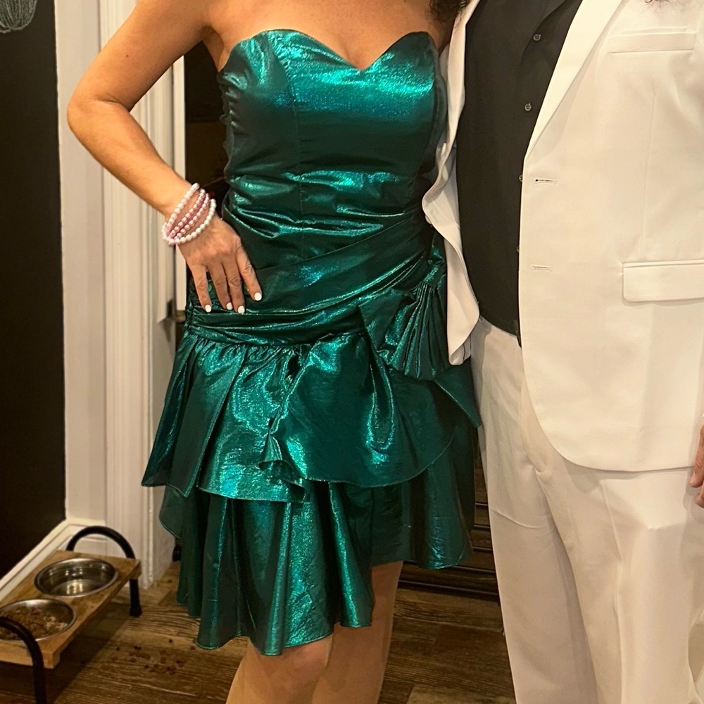 80’s Prom Vintage Zum Zum Metallic dress
